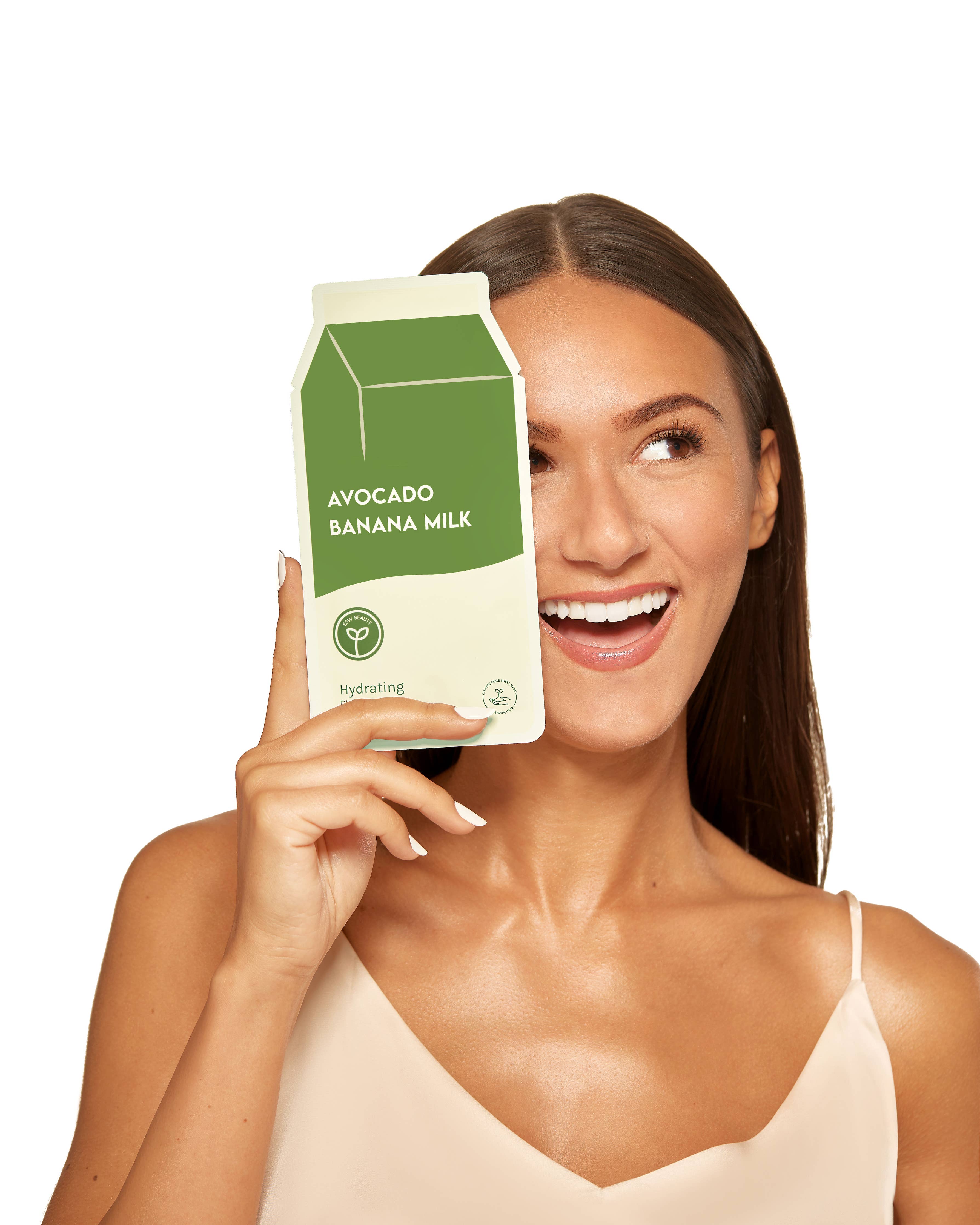 Avocado Banana Milk Hydrating Plant-Based Milk Sheet Mask - Pooka Pure and Simple