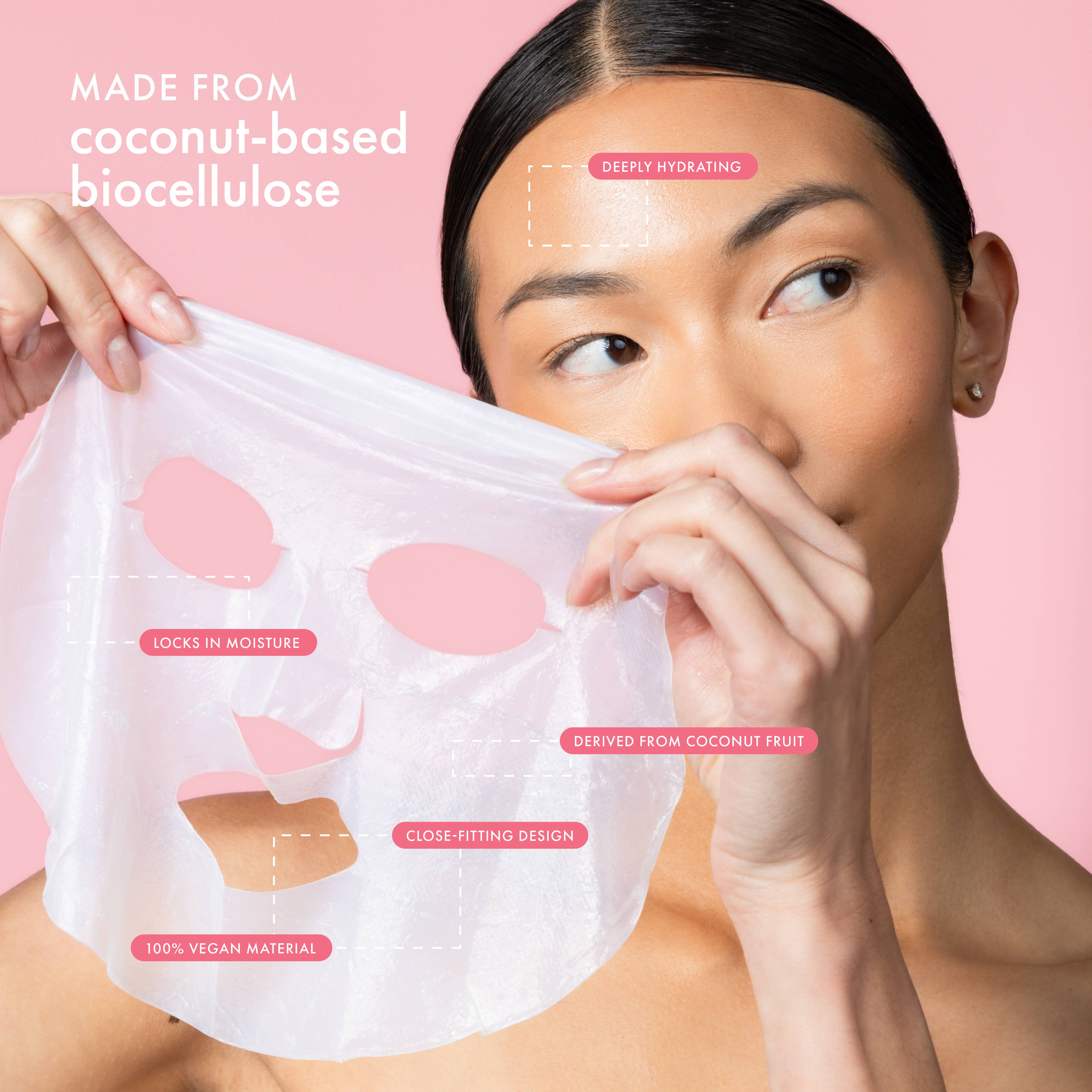 Strawberry Coco Rosé Soothing Biocellulose Mocktail Mask - Pooka Pure and Simple